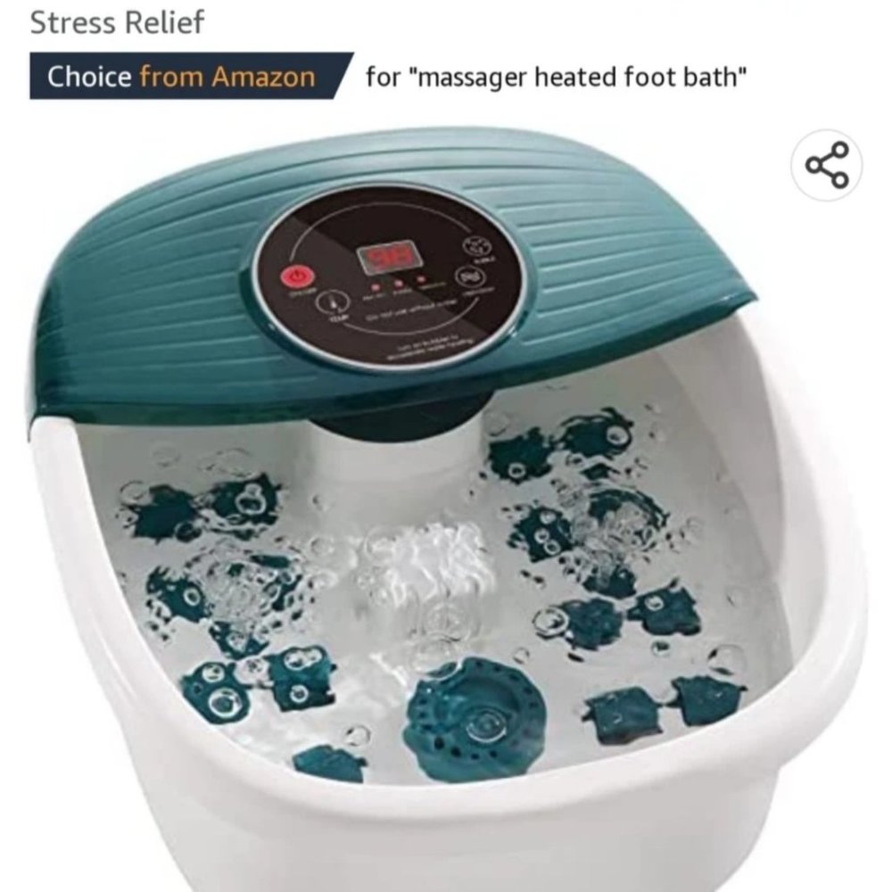 Foot Spa Bath Massager with Heat, Bubble and Vibration, 95-118℉